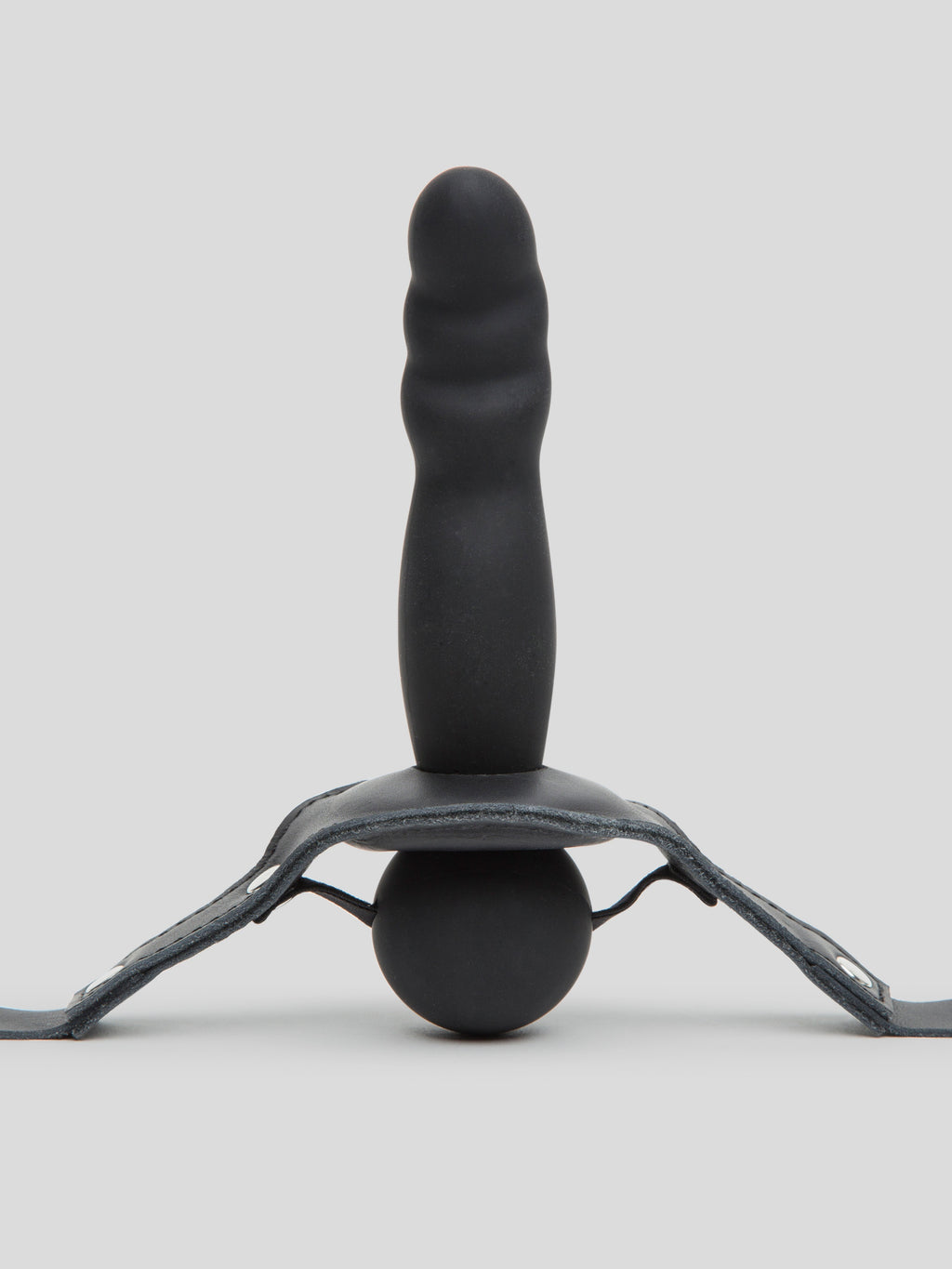 Bondage Boutique Silicone Gag with Dildo 5 Inch., Black