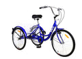 Unisex Adult Single Speed Tricycle 24 inch High Three Wheel Cruiser Bike 24"/26" Wheels LarBasket for Women Men Seniors
