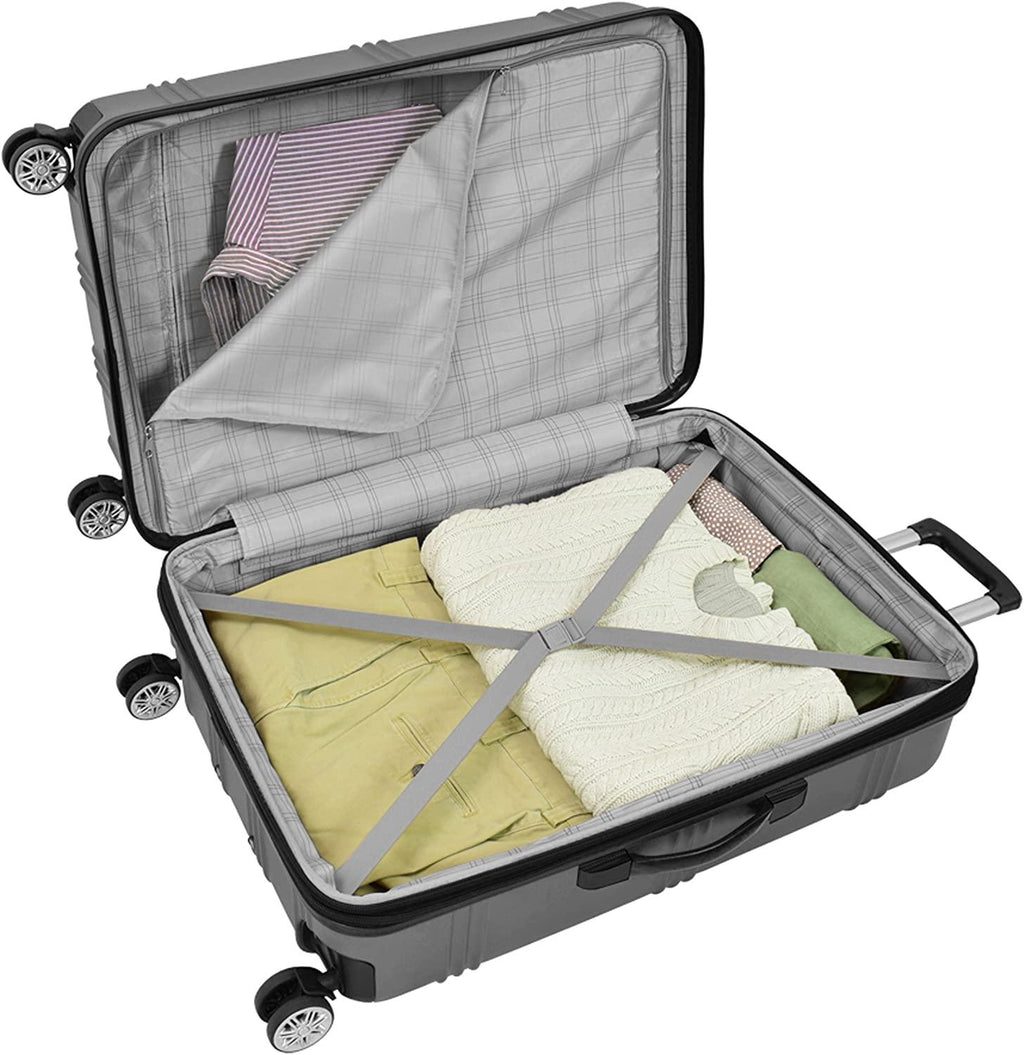 Kingsbury Expandable Hardside Spinner Luggage, Titanium, Checked-Large 29-Inch