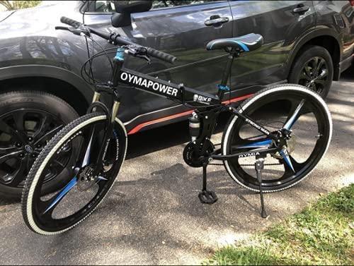 26 Inch 21 Speed Folding Mountain Bike, Portable Non-Slip Adult Mountain Bikes with Full Suspension &amp; Dual Disc Brakes, High-Carbon Steel Folding Mountain Bike for Men/Women, US Stock