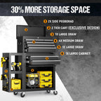 8-Drawer Rolling Tool Chest,3-in-1 Tool Box on Wheels with Lockable Steel Garage, Detachable Top Toolbox & Bottom StoraCart with Additional Cabinet for Repair Room,Warehouse, 2026 Black