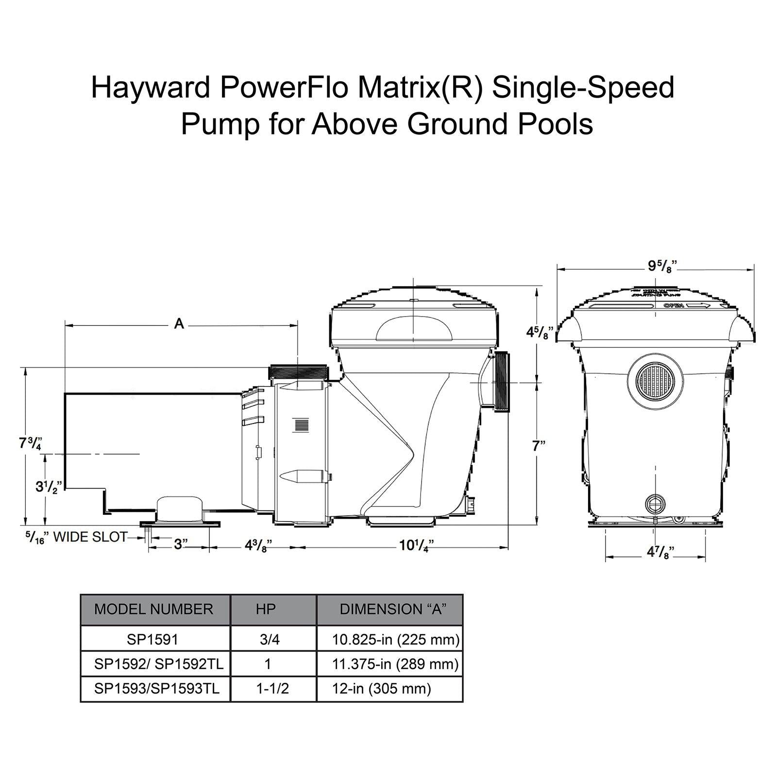 hayward pool sp15932s powerflo matrix 1.5 hp dual-speed above-ground swimming pool pump