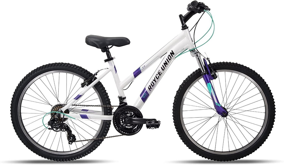 24" Royce Union RTT Womens 21-Speed Mountain Bike, Aluminum Frame, Trigger Shift, White