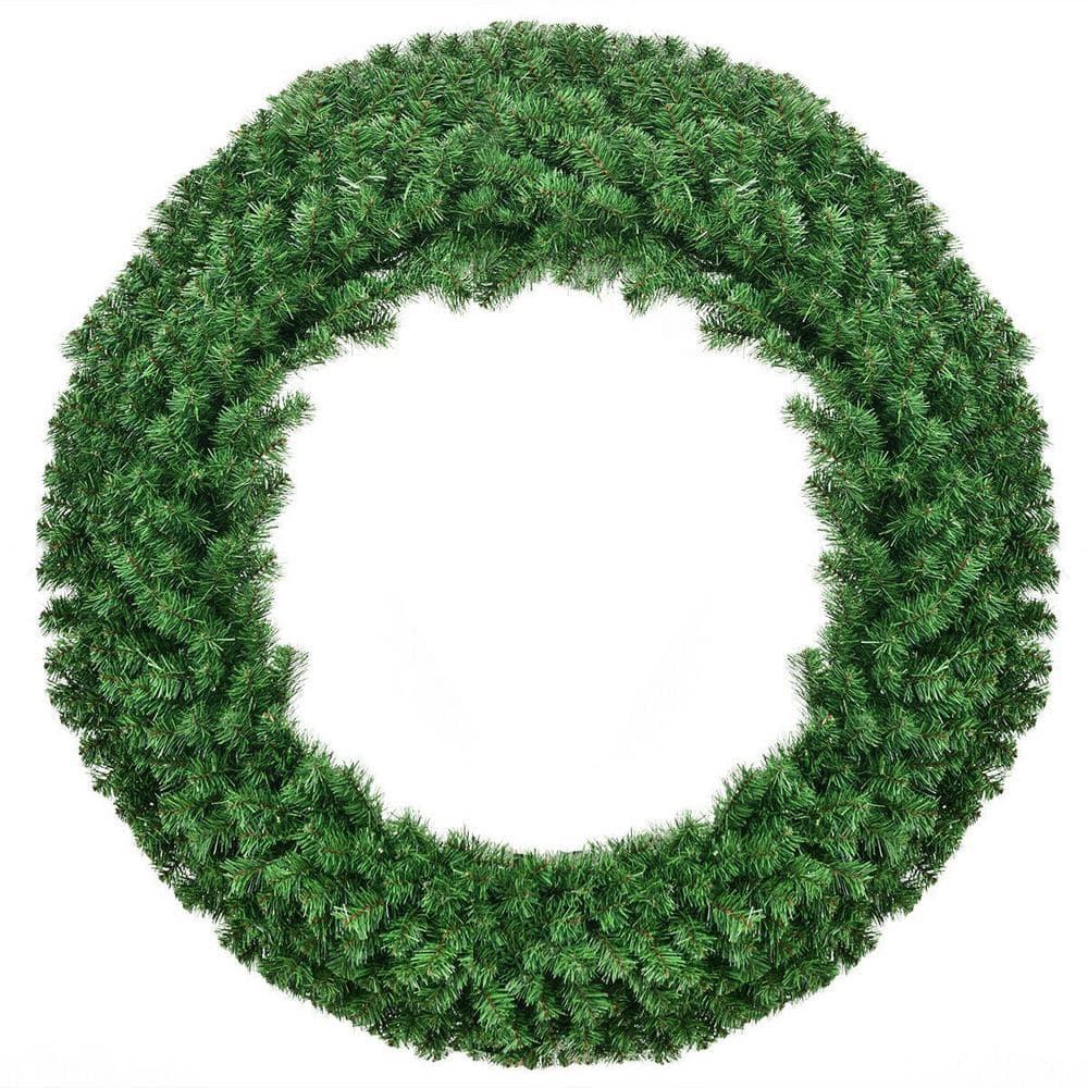 48 in. Green Pre-Lit LED Artificial Christmas Wreath