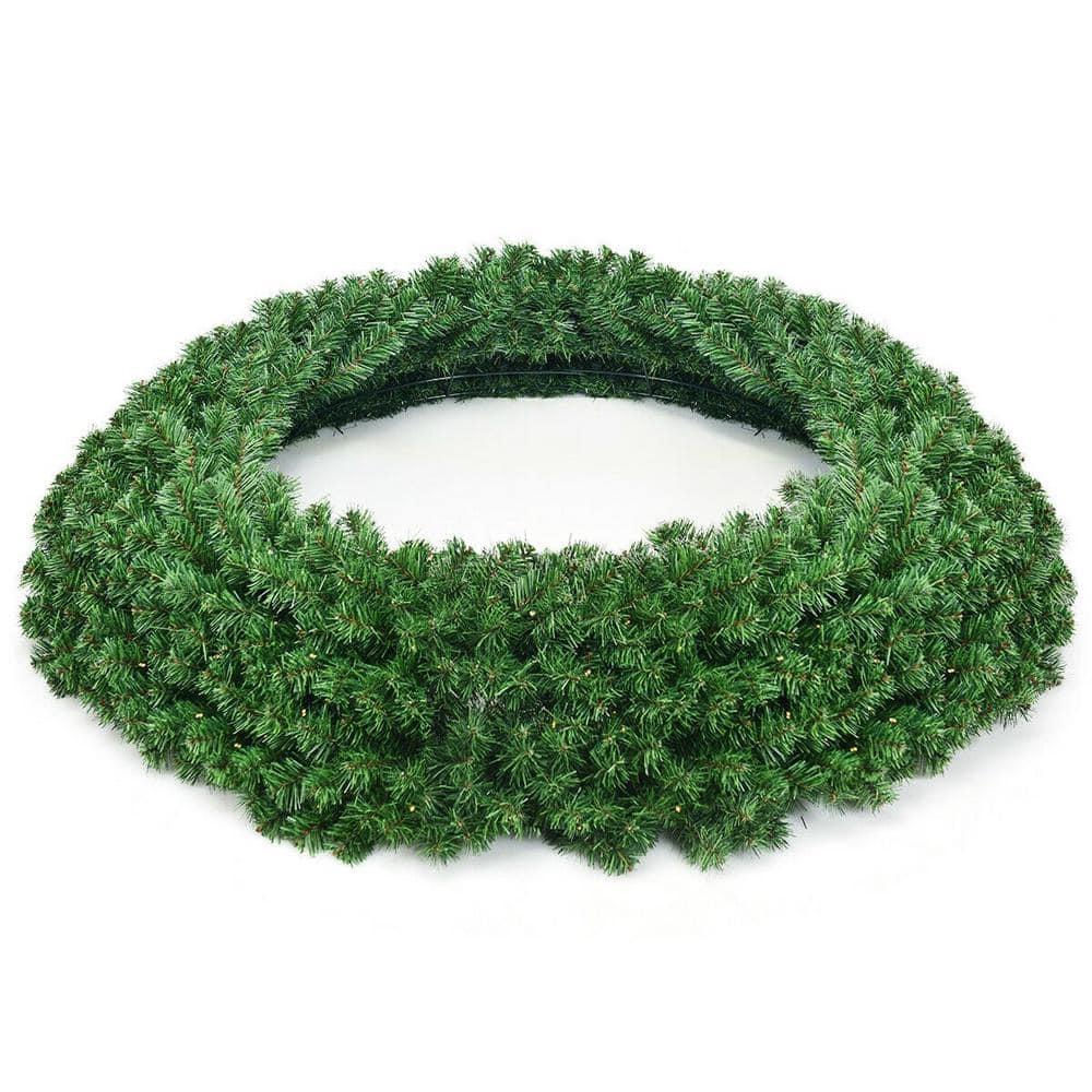 48 in. Green Pre-Lit LED Artificial Christmas Wreath