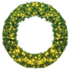 48 in. Green Pre-Lit LED Artificial Christmas Wreath