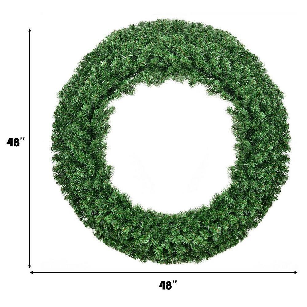 48 in. Green Pre-Lit LED Artificial Christmas Wreath