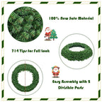 48 in. Green Pre-Lit LED Artificial Christmas Wreath
