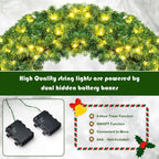 48 in. Green Pre-Lit LED Artificial Christmas Wreath