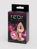 Rear Assets Small Jewelled Rose Gold Metal Butt Plug 2 Inch, Gold
