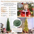 Costway 7.5FT Pre-Lit Hinged Artificial Christmas Tree w/ 796 Tips &amp; 350 LED Lights