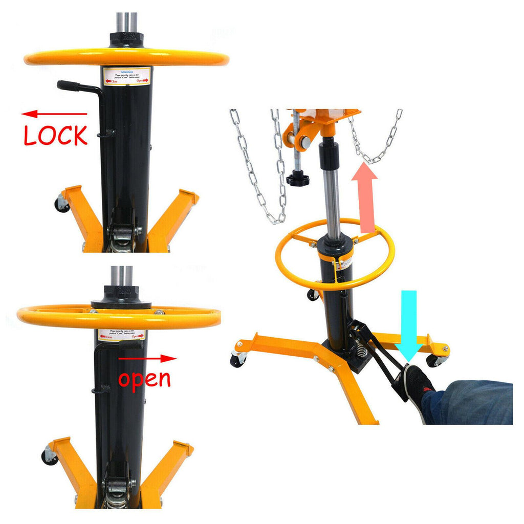 1660lbs 0.75Ton Transmission Jack 2StaHydraulic 360閹 for Engine Lift tools