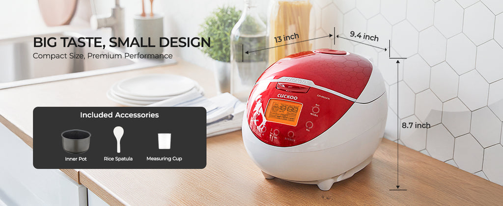 Micom Rice Cooker 6 Cup Uncooked / 12 Cup Cooked, Fuzzy Logic Rice Maker with Delay Timer & Keep Warm Setting, Versatile Food Steamer for Cooking, Non-Stick Inner Pot, Red (CR-0655F)