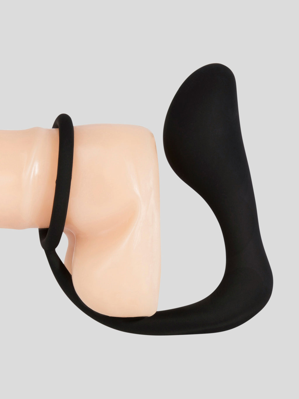 Lovehoney Inside Job Silicone Cock Ring and Butt Plug, Black