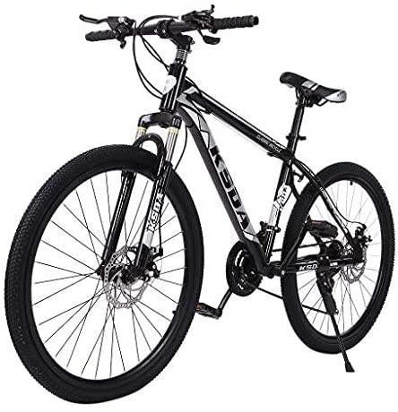 Wishcat 26 Inch Mountain Bikes 21 Speed MTB Bicycle with Suspension Fork,Dual-Disc Brake, Mens Mountain Bicycle Black