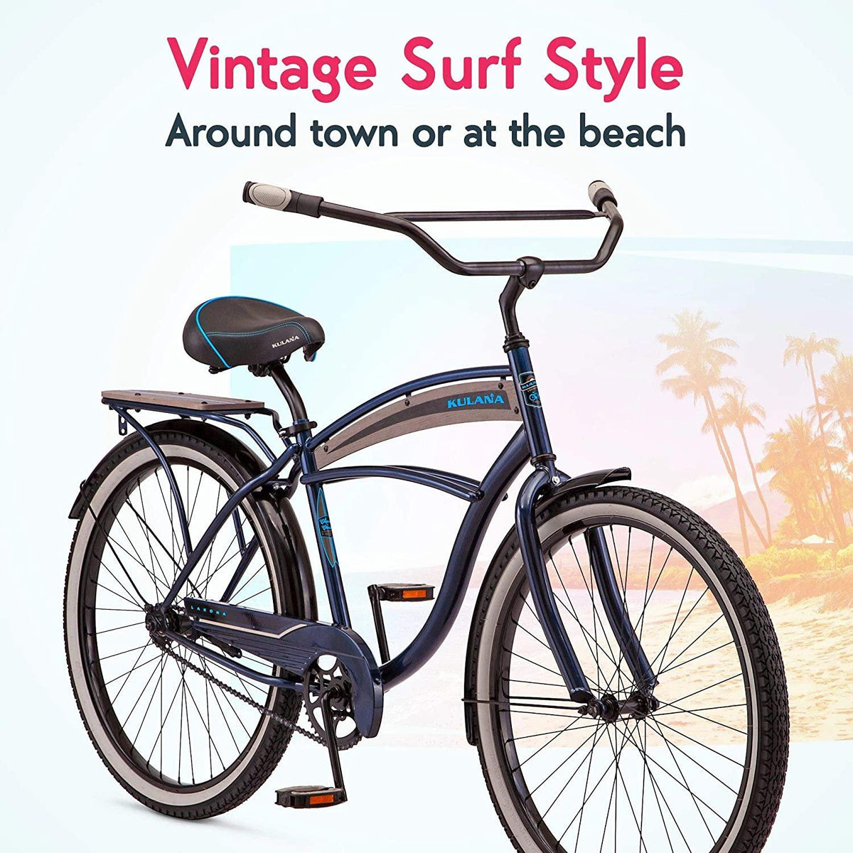 Kulana Lakona Youth/Adult Beach Cruiser Bike, 20-26-Inch Wheels, Multiple Speeds, Multiple Colors