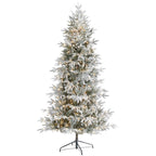 7.5 ft. Pre-Lit Flocked Manchester Spruce Artificial Christmas Tree with 450 Clear Lights
