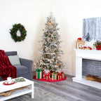7.5 ft. Pre-Lit Flocked Manchester Spruce Artificial Christmas Tree with 450 Clear Lights