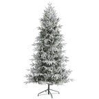 7.5 ft. Pre-Lit Flocked Manchester Spruce Artificial Christmas Tree with 450 Clear Lights