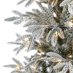 7.5 ft. Pre-Lit Flocked Manchester Spruce Artificial Christmas Tree with 450 Clear Lights