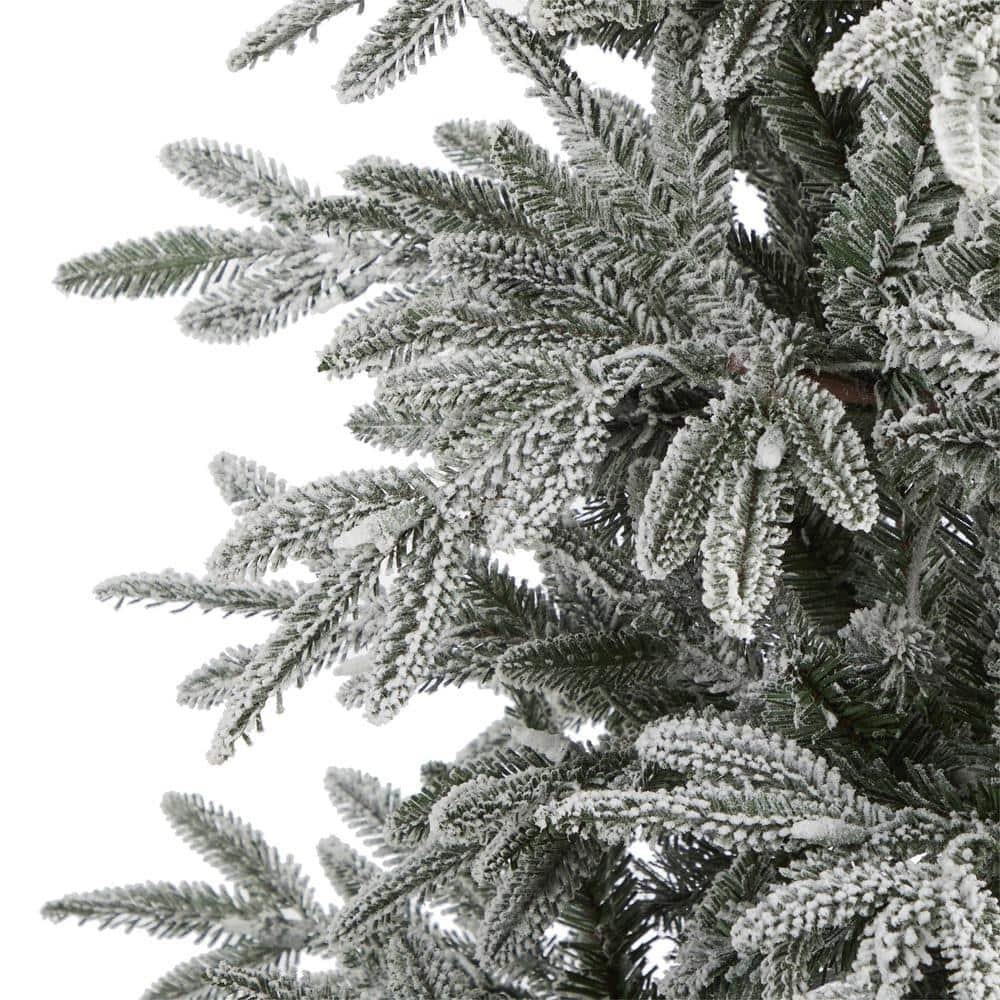 7.5 ft. Pre-Lit Flocked Manchester Spruce Artificial Christmas Tree with 450 Clear Lights
