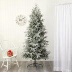 7.5 ft. Pre-Lit Flocked Manchester Spruce Artificial Christmas Tree with 450 Clear Lights