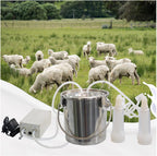 dishengzhen goat milking machine, 3l electric vacuum pulsation suction pump milker machine auto-stop device for goat sheep, livestock household farm milking equipment