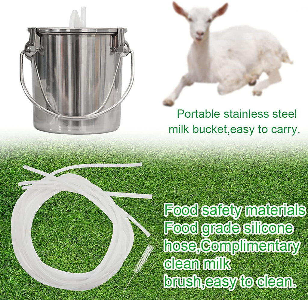 dishengzhen goat milking machine, 3l electric vacuum pulsation suction pump milker machine auto-stop device for goat sheep, livestock household farm milking equipment