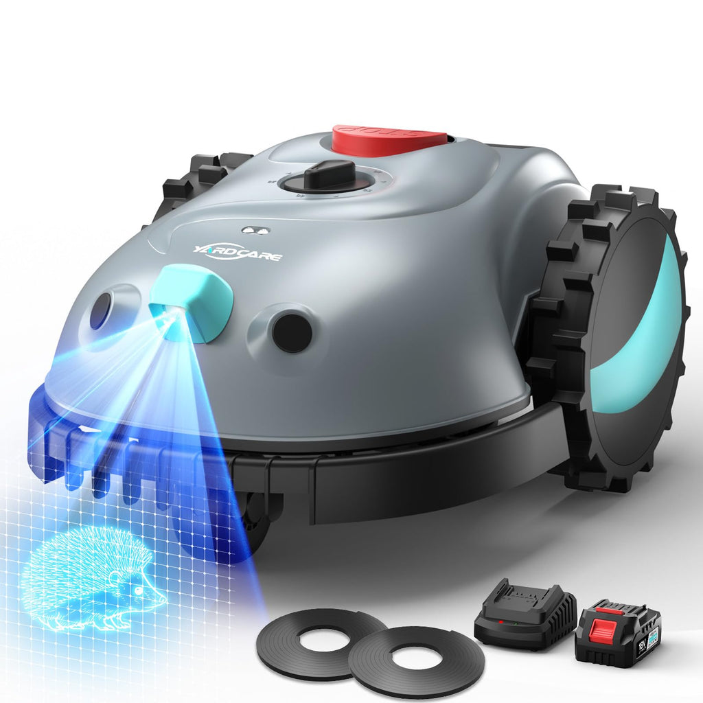 V100 Robot Lawn Mower with HD Vision Navigation, Smart Obstacle Detection, Collision Sensors, Adjustable Cutting Height, Low-Noise Operation—Perfect for Small Lawns up to 1,600 sq ft.