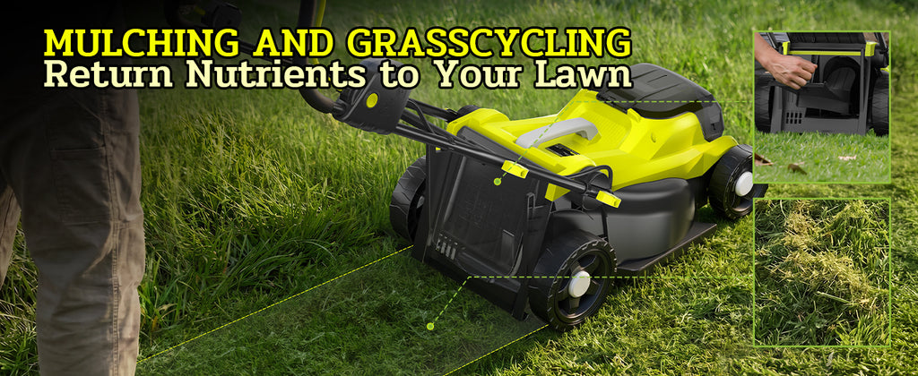 40V Electric Lawn Mower 16" Cordless Battery Powered Mower, 2 in 1 Mulching Lawnmower with 5-Position Height Adjustment 10.6 Gallon Bag, Small Push Lawn Trimmer, 2X4.0Ah Battery and 2 Chargers