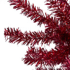 6' Metallic Red Tinsel Artificial Christmas Tree - Unlit