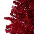 6' Metallic Red Tinsel Artificial Christmas Tree - Unlit