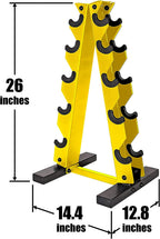 WF Athletic Supply 5-25Lb Rubber Coated Hex Dumbbell Set with A Frame StoraRack Non-Slip Hex Shape for Muscle Toning, Strength Building &amp; Weight Loss - Multiple Choices Available