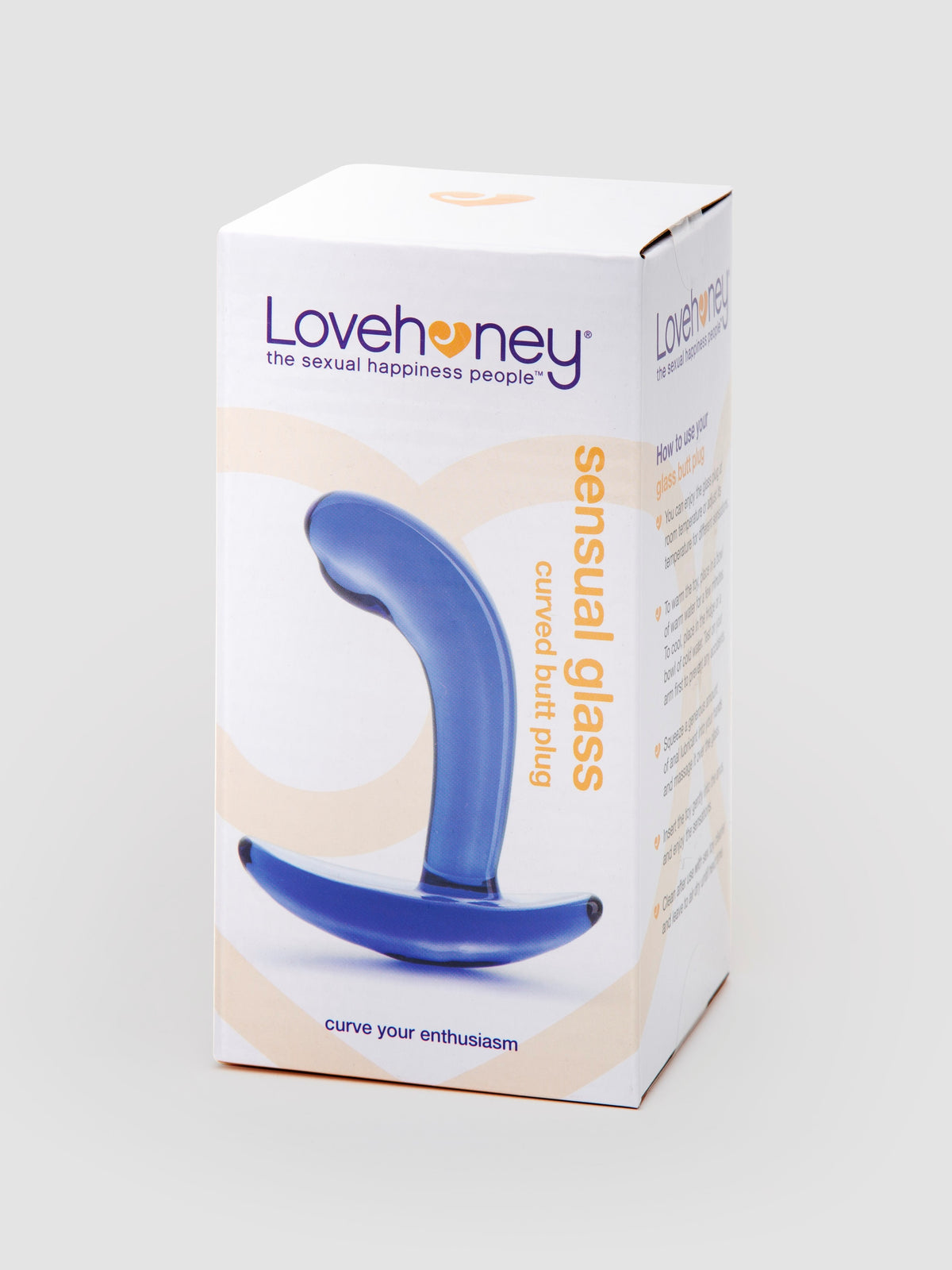 Lovehoney Sensual Glass Booty Buddy Butt Plug, Blue