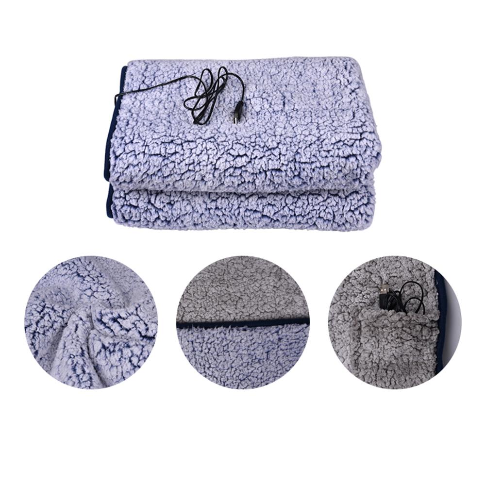 Heated Blanket Soft Electric USB Blanket Machine Washable for Home Travel Office 110*70cm