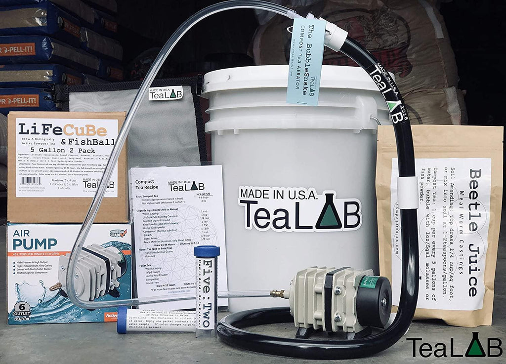 complete compost tea brewer kit : 5 gallon : bubbles other brewers out of the water