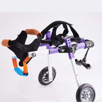 ELEAMO Adjustable Pet Dog Hind Leg Rehabilitation Wheelchair 2 Wheel Dog Wheelchair Stroller Aviation Aluminum Alloy Portable Shock Absorber Suitable for Small Disabled Dog Wheel,S