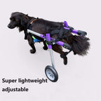 ELEAMO Adjustable Pet Dog Hind Leg Rehabilitation Wheelchair 2 Wheel Dog Wheelchair Stroller Aviation Aluminum Alloy Portable Shock Absorber Suitable for Small Disabled Dog Wheel,S