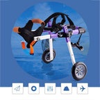 ELEAMO Adjustable Pet Dog Hind Leg Rehabilitation Wheelchair 2 Wheel Dog Wheelchair Stroller Aviation Aluminum Alloy Portable Shock Absorber Suitable for Small Disabled Dog Wheel,S