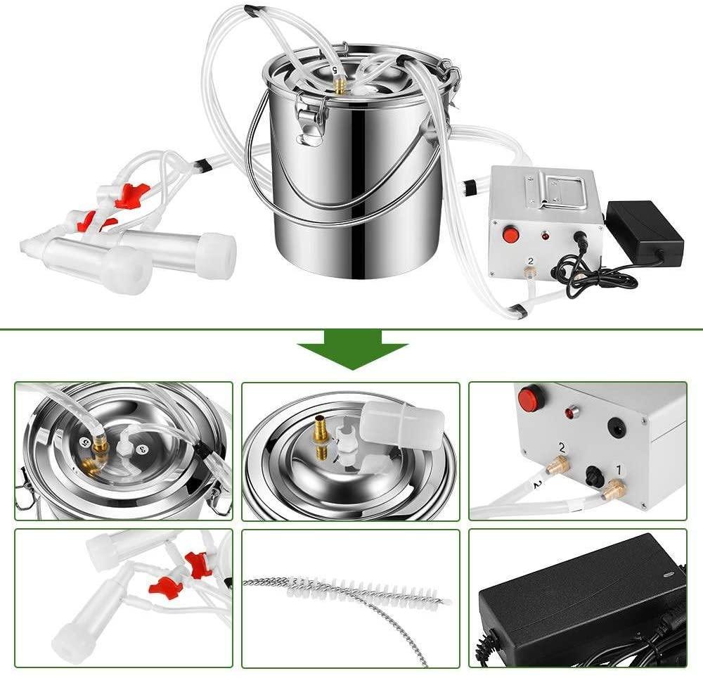 limeid 14l electric pulsation milking machine single bucket piston vacuum pulsation milking machine goat milking supplies for cows cattle or sheep optional,forcattle