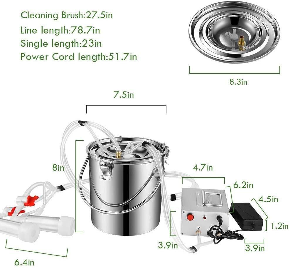 limeid double pump pulse 14l electric milking machine single bucket piston vacuum pulsation mini household milking machine goat milking supplies cow milker,forcattle