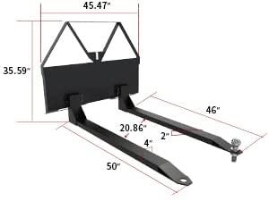 yintatech pallet fork 46" skid steer forks 2600 lbs capacity skid steer attachments quick attach mount