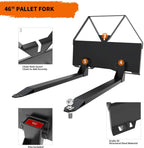 yintatech pallet fork 46" skid steer forks 2600 lbs capacity skid steer attachments quick attach mount