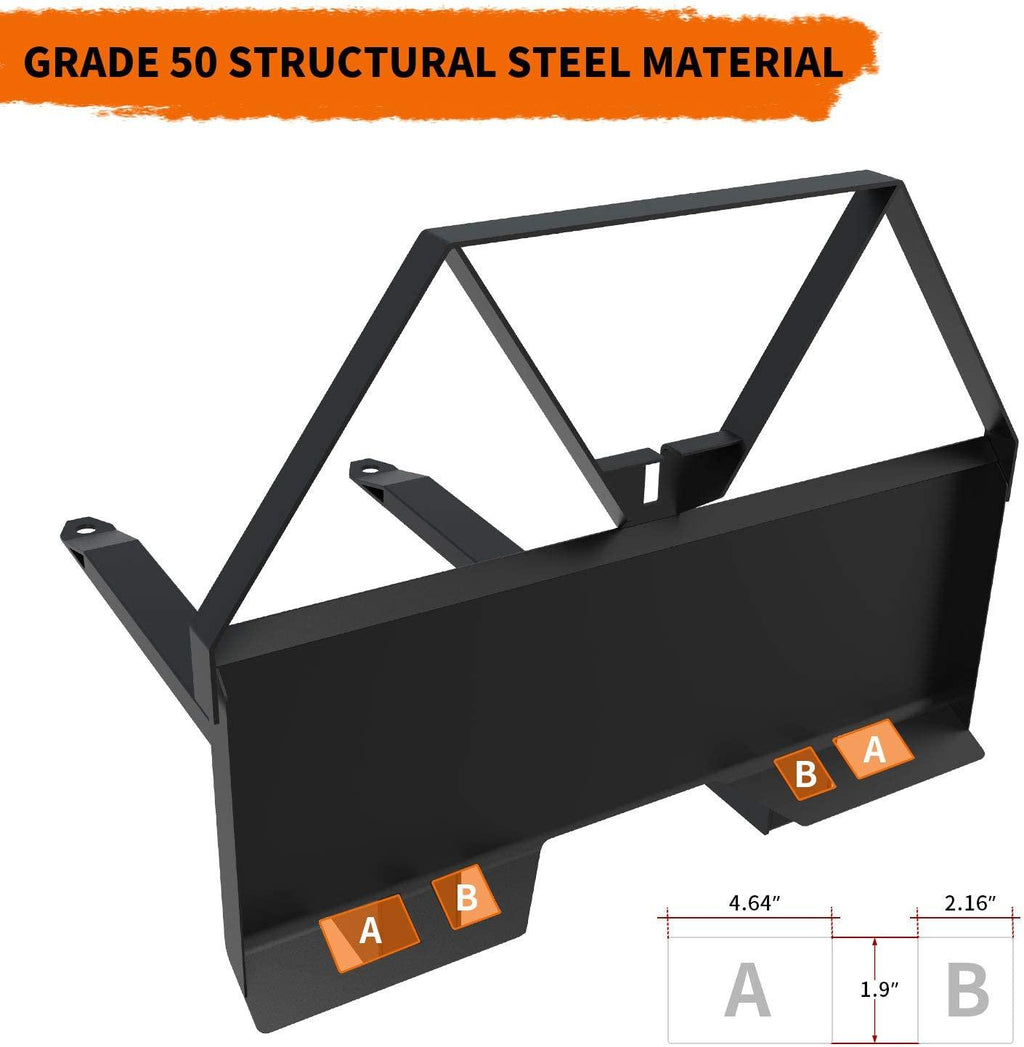 yintatech pallet fork 46" skid steer forks 2600 lbs capacity skid steer attachments quick attach mount