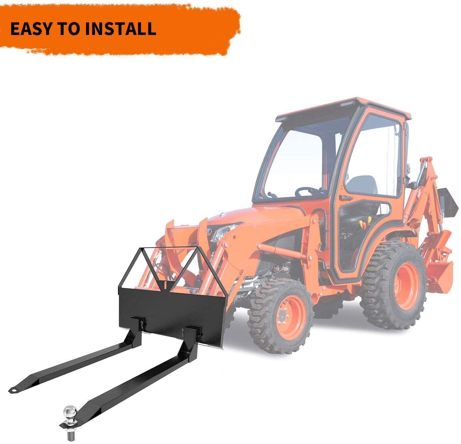 yintatech pallet fork 46" skid steer forks 2600 lbs capacity skid steer attachments quick attach mount