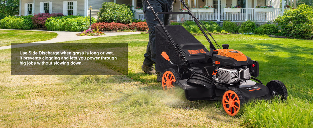 21" Self-Propelled Gas Lawn Mower with 170CC 4-Stroke Engine, 7 Cutting Heights, 3-in-1 Mulch/Bag/Discharge, 1.9-Bushel Grass Bag, EPA Compliant