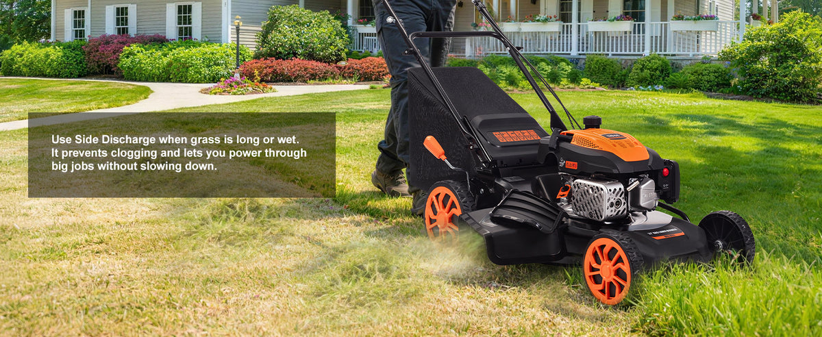 21" Self-Propelled Gas Lawn Mower with 170CC 4-Stroke Engine, 7 Cutting Heights, 3-in-1 Mulch/Bag/Discharge, 1.9-Bushel Grass Bag, EPA Compliant