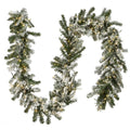 9 ft. Snowy Sheffield Spruce Garland with Battery Operated LED Lights