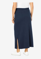 sport knit side-slit skirt