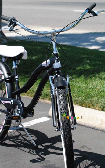 Micargi ROVER 7 Speed Beach Cruiser  TX-35 7 Speed V-Brake  Steel Spokes One Piece Crank Alloy Pink Rims 36H With Fender Color: Matte Black